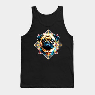 Colorful Geometric Pug Tank Top